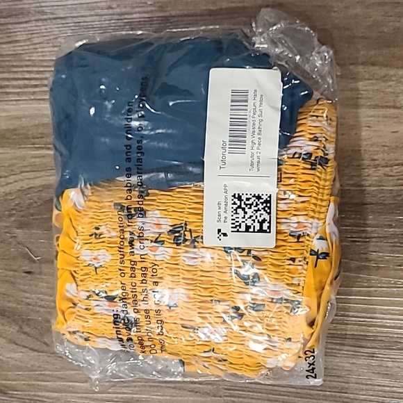 Womens High Waisted Peplum Halter Tankini Ruffle Floral Print Teen Modest Bikini - Picture 6 of 6